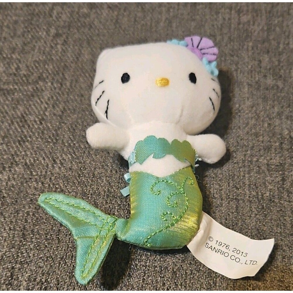 Vintage Sanrio Hello Kitty Mermaid Plush 4 Inches Stuffed Animal No